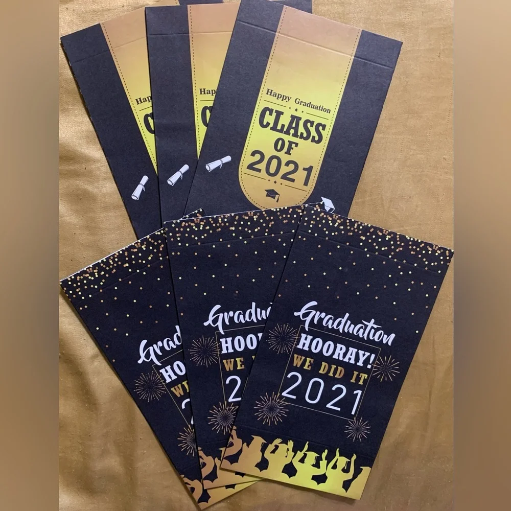 Graduation Celebration 2021 Bags - Black and Gold (6 Total)